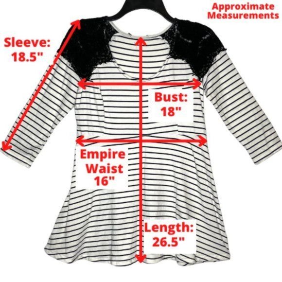 Motherhood Maternity Stripe & Lace Maternity Top M - Picture 8 of 8